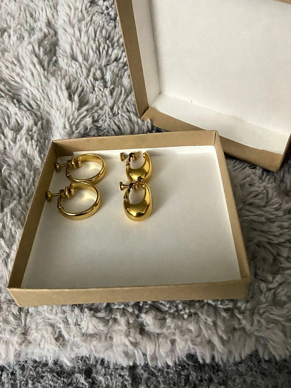 Vintage Gold Hoop & Drop Earrings